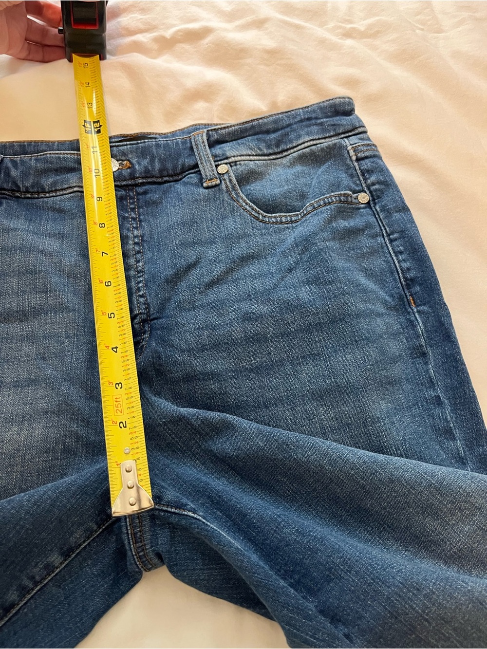 Talbots Medium Wash Straight Crop Blue Jeans Size 12 - Picture 10 of 11